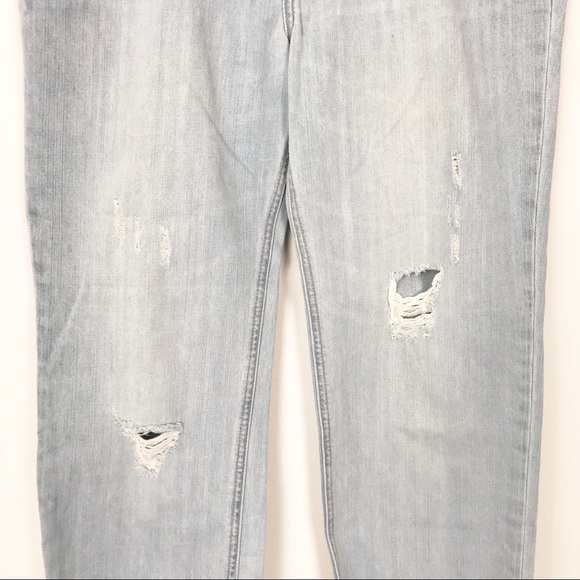 LONDONJEAN Light Wash High Waist Boyfriend Jeans 8 Distressed Casual - Picture 4 of 8